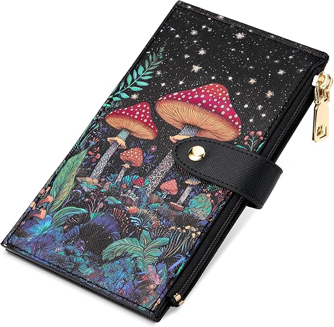 Travelambo RFID Wallet Women Large Size Bifold Multi Card Wallet Case with Zipper Pocke Credit Card Holder for Women