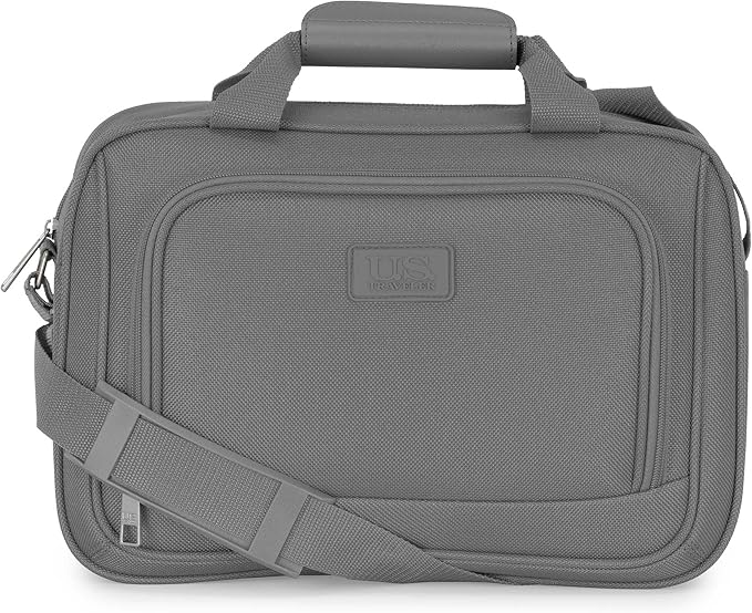 U.S. Traveler Rio Lightweight Softside Rolling Carry-on Suitcase, 4-Wheel Set, Light Gray