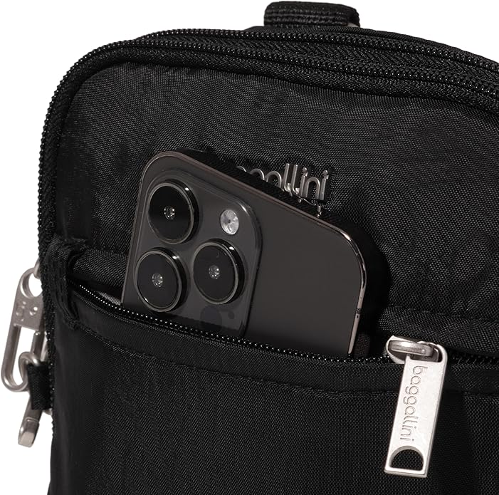 Baggallini Securtex® Anti-theft Mini Everything Crossbody Bag, 6.3"x8.25" Rfid, Locking Zippers & Cut-resistant Strap