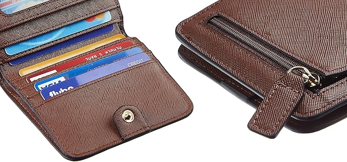 Toughergun Women’s Small Slim Leather Wallet with RFID Protection, Compact Bifold Mini Purse with Clear ID Window
