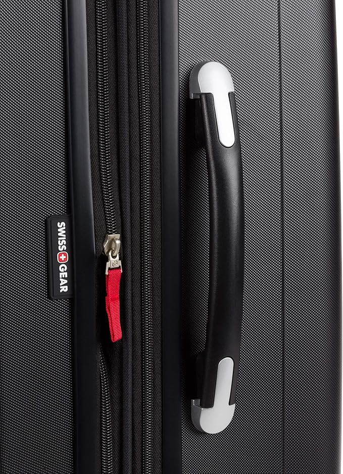 SwissGear 7585 Hardside Expandable Luggage with Spinner Wheels, Black, Checked-Large 27-Inch