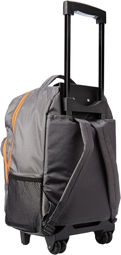 Rockland Double Handle Rolling Backpack, Charcoal, 17"