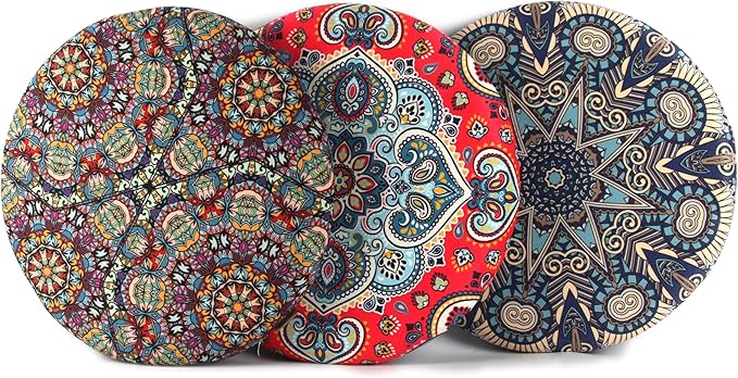 Sigmat Memory Foam Seat Cushion Anti-Slip Soft Round Stool Cushion Chair Pad 15 Inch Graphic