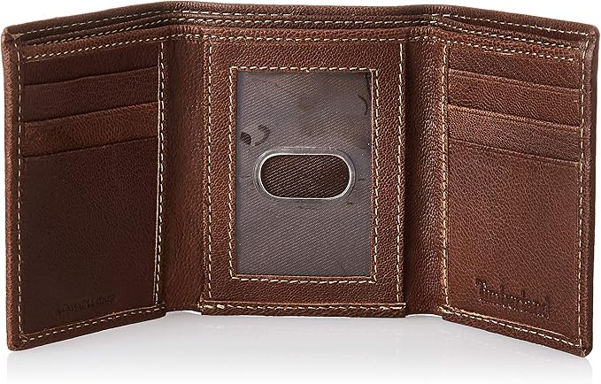 Timberland Men's Genuine Leather RFID Blocking Trifold Wallet