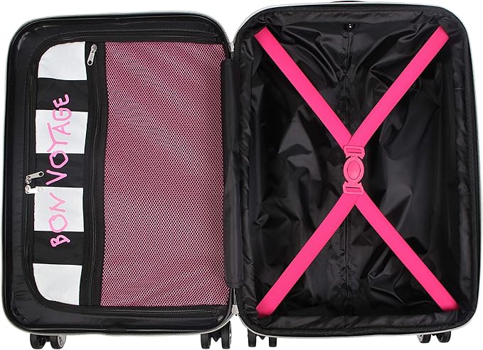 Betsey Johnson Designer 20 Inch Carry On - Expandable (ABS + PC) Hardside Luggage - Lightweight Durable Suitcase With 8-Rolling Spinner Wheels for Women (Sunflower)