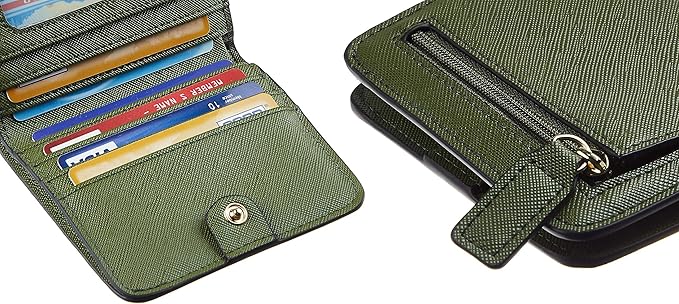 Toughergun Women’s Small Slim Leather Wallet with RFID Protection, Compact Bifold Mini Purse with Clear ID Window