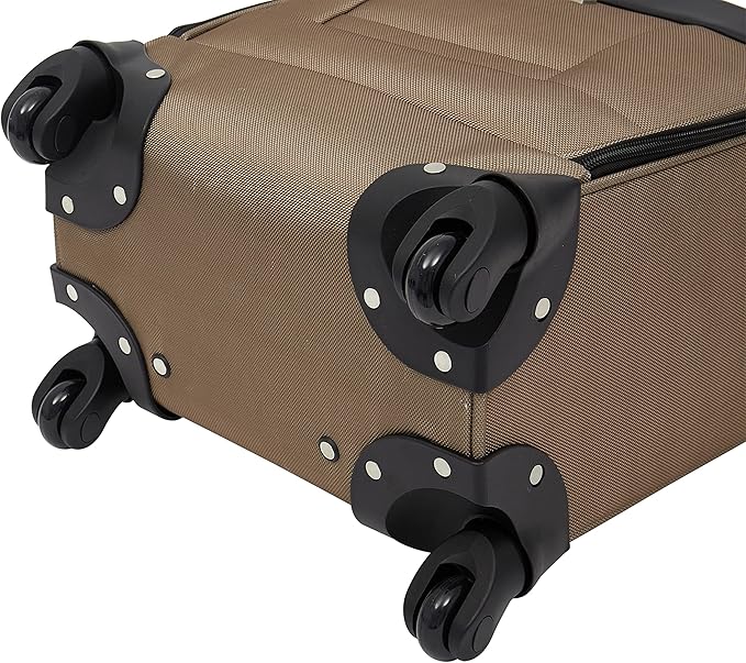 Wrangler 17" Underseat Spinner Carry-On Luggage, Mocha