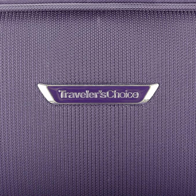 Traveler's Choice Lares Softside Expandable Luggage with Spinner Wheels, Purple, Carry-On 22-Inch