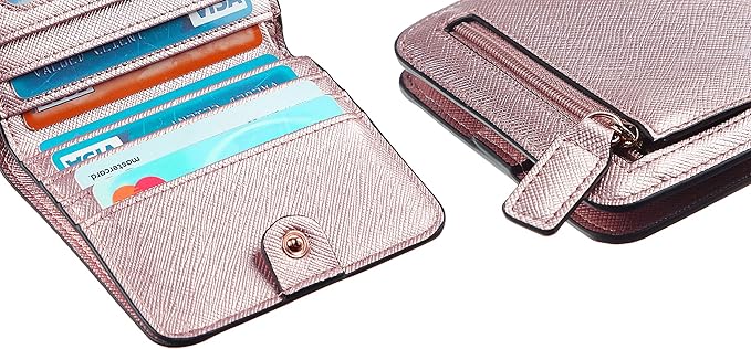 Toughergun Women’s Small Slim Leather Wallet with RFID Protection, Compact Bifold Mini Purse with Clear ID Window