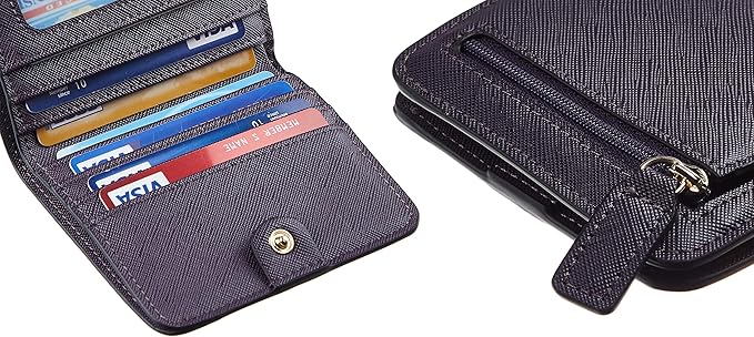 Toughergun Women’s Small Slim Leather Wallet with RFID Protection, Compact Bifold Mini Purse with Clear ID Window