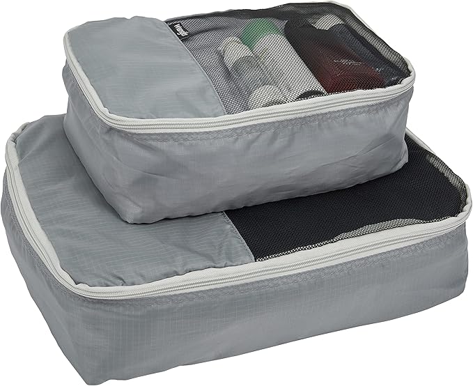 Wrangler 4 Piece Miami Luggage and Packing Cubes Set, Sharkskin