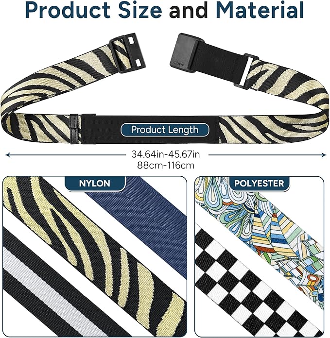 Travel Inspira Magnetic Quick-Release Travel Belt for Luggage Strap - Hands-Free, Lightens Load, Secures Multiple Bags, Adjustable & Lightweight for Effortless Travel