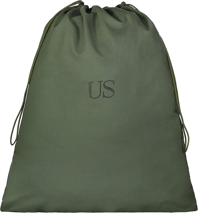 US Military Barracks Cotton Canvas Laundry Bag, Olive Green