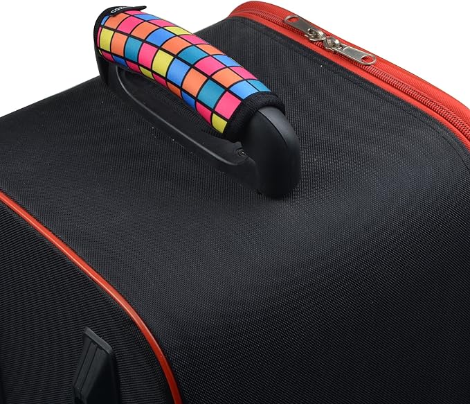Cosmos 2 Pcs Luggage Handle Wraps Soft Neoprene Grip Handle Cover Detachable Luggage Identifier for Luggage Suitcase Travel Bag Trolley Case Travel Accessories (Puzzle Pattern)