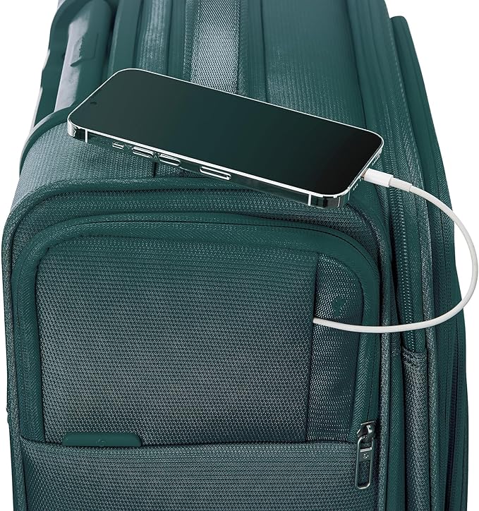 Samsonite UpLIFT Lightweight Large Checked Softside Luggage with Spinner Wheels - Expandable - Airline-Approved, Polyester Soft Suitcase for Ultra Light Travel - Emerald Green
