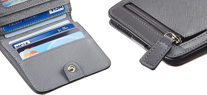 Toughergun Women’s Small Slim Leather Wallet with RFID Protection, Compact Bifold Mini Purse with Clear ID Window