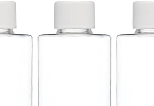 Cadet Home Solutions Refillable Clear Bottles (Plastic Screw-Top 3pack 4oz bottles) for Travel, School, Home or Office