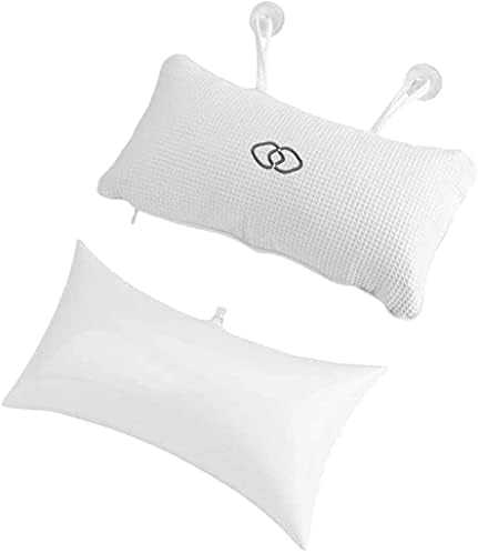 YUET Anti-Slip Non-Slip Bathtub Pillow Home Spa Bath Inflatable Cushion Head Neck Back Shoulders Rest Relax Suction Cup Bathroom Support for Hot Tub Luxurious Headrest