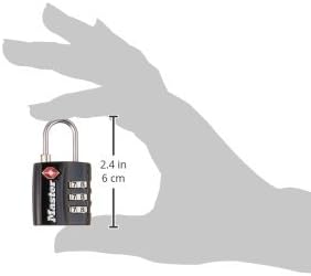 Master Lock 4680DBLK TSA-Approved Luggage Lock, 1-3/16-in. Wide, Black (Pack of 2)