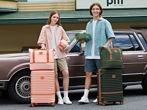 Joyway 28 Inch Large Luggage Hardside Suitcase with Spinner Wheel, Lightweight 3 Piece Suitcase Set with TSA Lock(Pink)