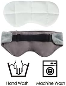 Sivio Weighted Eye Mask for Sleeping, Cooling & Cozy Reversible Blackout Sleep Mask for Women & Men, Microwave Freezable Heavy Blindfold for Migraine, Travel, Meditation, 0.55lbs, Grey