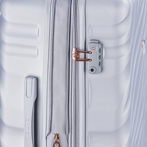 DELSEY PARIS Alexis Durable Luggage Set, Expandable & Lightweight 4-Wheel Spinners, and Easy Grip for Smooth Journeys, TSA-Lock Incorporated, Men and Women, Platinum/Rose Gold, 2-Piece Set (21"/29")