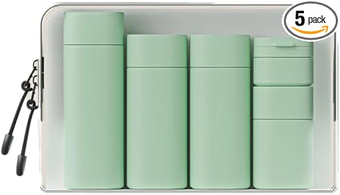 Travel Bottles Set - TSA Approved Leak Proof Squeezable Containers for Toiletries, Conditioner, Shampoo, Lotion & Body Wash Accessories (green)