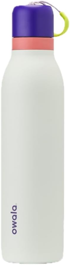 Owala FreeSip Twist Insulated Stainless Steel Water Bottle with Straw for Sports and Travel, BPA-Free, 24-oz, Purple/Green (Minty Horizon)