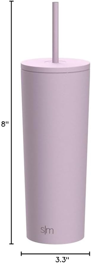 Simple Modern Classic Tumbler with Straw Lid | Insulated Iced Coffee Cup Reusable Stainless Steel Water Bottle Travel Mug | Gifts for Women Men Her Him | 24oz | Lavender Mist