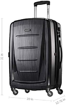 Samsonite Winfield 2 Hardside Expandable Luggage with Spinner Wheels, Charcoal, Checked-Large 28-Inch