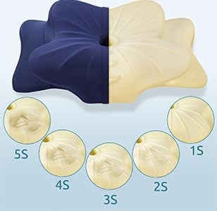 DONAMA Cervical Pillow for Neck and Shoulder Pain Relief, Cooling Contour Memory Foam Pillow, Dual-Height Ergonomic Neck Support Pillow for Side Back Stomach Sleepers with Removable Pillowcase