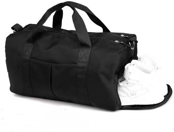Men and Women's Travel Bag With Shoe Compartment Sports Tote Gym Bag Weekender Overnight Shoulder Bag Large