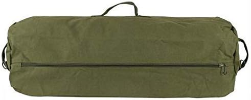 Farm Blue Brand Army GI Style Zipper Duffel Bags- Enormous 30"x50" XX Large - 3 Grab Handles and new External and Internal pockets- 18oz Canvas Duffle Bag Men and Women - XXL OD Green