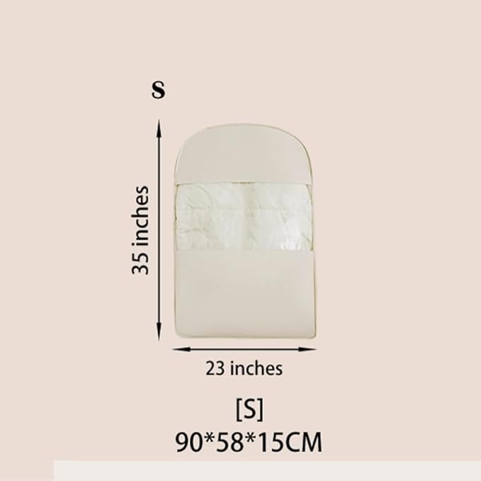 Space Saving Hanging Garment Bag with Self Compression Zipper - Organizer for Closet(Beige,S)