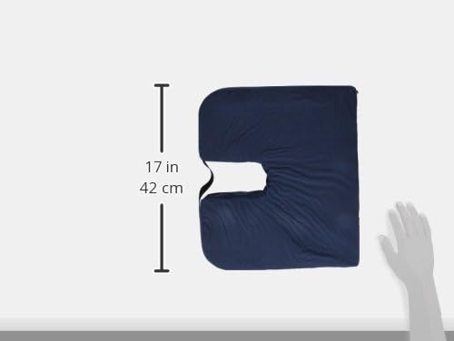 DMI Gradual Slope Seat Cushion for Coccyx, Sciatica and Tailbone Pain Used with Dining Room Chairs, Desk Chairs, Car Seats or Wheelchair Cushions, Machine Washable-Cover, 15 Inch, Navy (Pack of 2)