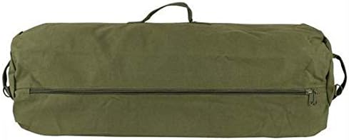 Farm Blue GI Style Zipper Duffle Bag Heavy Duty Army Duffle Bags - Military Grade Cotton Canvas Duffel Bag - Reinforced Camping Bag - Strong Zipper & Center Grab Handle (Olive Drab, X-Large)