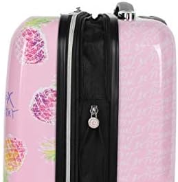 Betsey Johnson Designer 20 Inch Carry On - Expandable (ABS + PC) Hardside Luggage - Lightweight Durable Suitcase With 8-Rolling Spinner Wheels for Women (20in, Colada)
