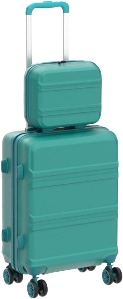 Kono Carry On Luggage Set Airline Approved Lightweight PC+ABS Carry On Suitcase with TSA Lock Spinner Wheels Durable Luggage Hardside Teal