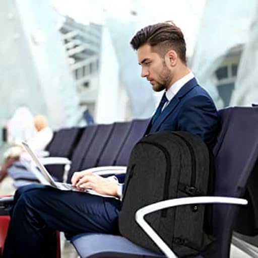 Mancro Laptop Backpack for Travel 17.3 in Anti-Theft Business Backpack Large Travel Computer Bag Daypack Work College Bookbag for Men Women, Black