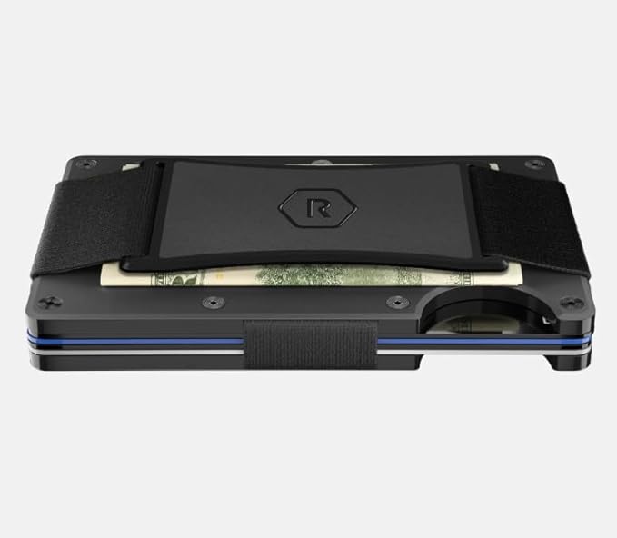 Ridge Wallet for Men - Slim Minimalist Compact Wallet and Card Holder, RFID Protected Front Pocket Wallets for Men with Integrated Cash Strap