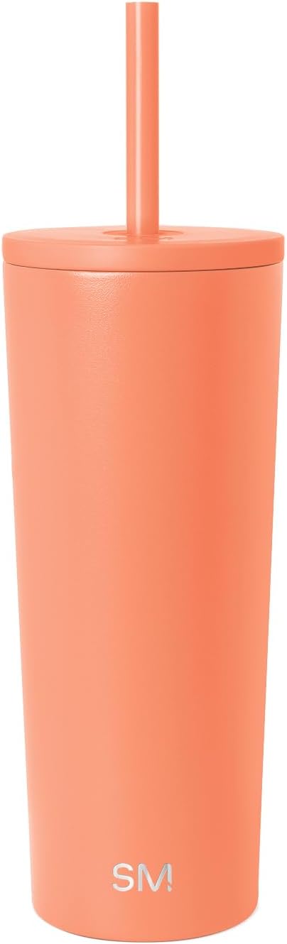 Simple Modern Classic Tumbler with Straw Lid | Insulated Iced Coffee Cup Reusable Stainless Steel Water Bottle Travel Mug | Gifts for Women Men Her Him | 24oz | Mango