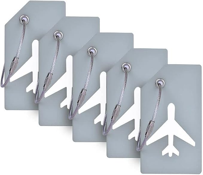 5Pack Silicone Luggage Tag with Name ID Card Perfect to Quickly Spot Luggage Suitcase by Ovener
