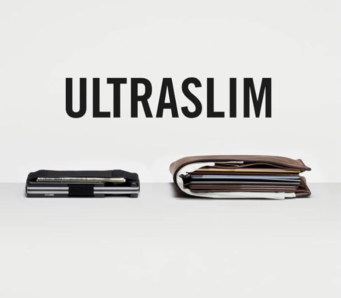 Ridge Wallet for Men - Slim Minimalist Compact Wallet and Card Holder, RFID Protected Front Pocket Wallets for Men with Integrated Cash Strap