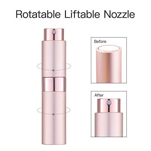 LISAPACK 8ML Atomizer Perfume Spray Bottle for Travel, Empty Refillable Cologne Dispenser, Portable Sprayer (Pink)