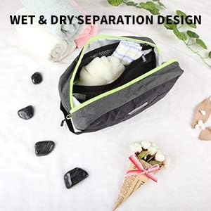 GOX Travel Small Toiletry Bag for Men Nylon Dopp Kit Medicine Bag Travel Organizer Pouch Shave Kits for Teens Toiletry Essentials Bathroom Compact (Black, 9.8 * 4.3 * 3.3 Inches)