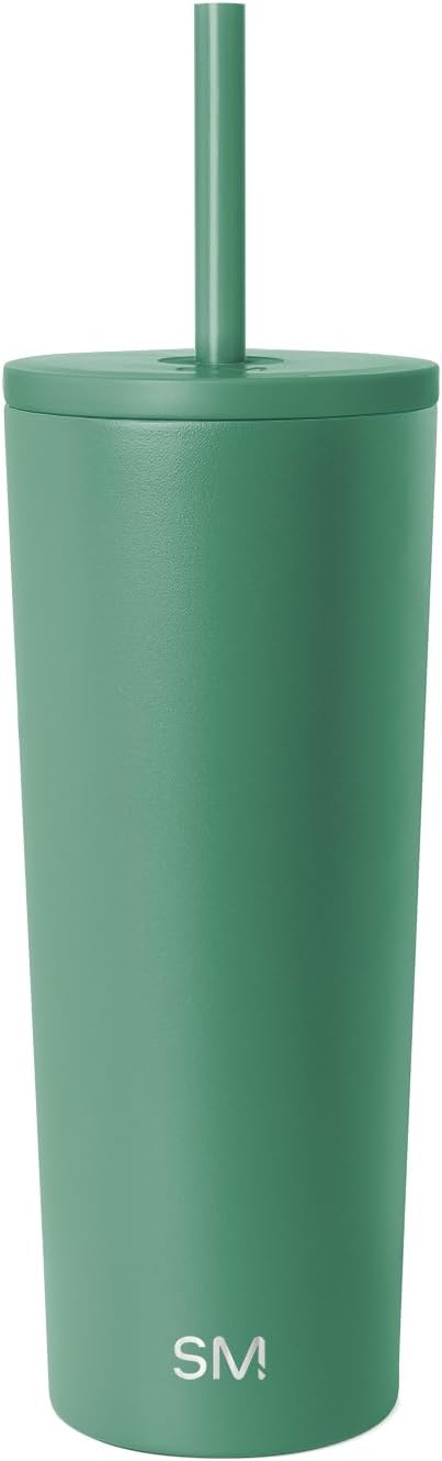 Simple Modern Classic Tumbler with Straw Lid | Insulated Iced Coffee Cup Reusable Stainless Steel Water Bottle Travel Mug | Gifts for Women Men Her Him | 24oz | Basil