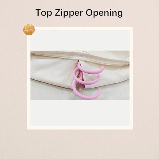 Space Saving Hangable Garment Bag with Self Compression Zipper - Organizer for Closet(Pink，S)