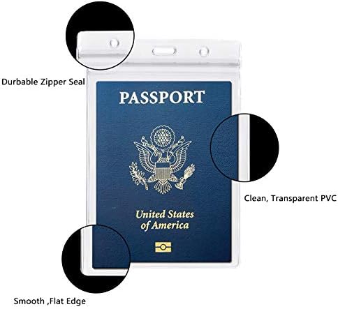 50Pack Transparent Passport Holder 4x6 Inch Extra Large ID Badge Holders PVC Card Holder Fill for Passports by CypesCrafts