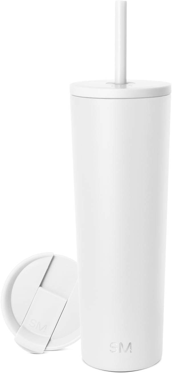 Simple Modern Classic Tumbler with Straw Lid | Insulated Iced Coffee Cup Reusable Stainless Steel Water Bottle Travel Mug | Gifts for Women Men Her Him | 28oz | Winter White