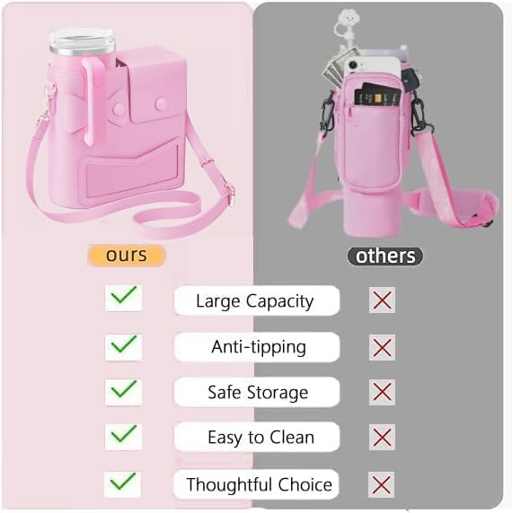 Stanley Purse Cup Holder Bag- Outdoor Portable Crossbody Bag for Stanley Cup Tumbler Purse